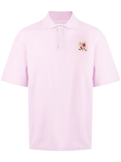 Local Authority Embroidered-patch Polo Shirt In Rosa