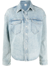 Wardrobe.nyc Giacca Cropped In Denim In Blau