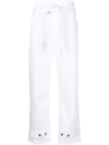 P.a.r.o.s.h Paperbag-waist Trousers In Weiss
