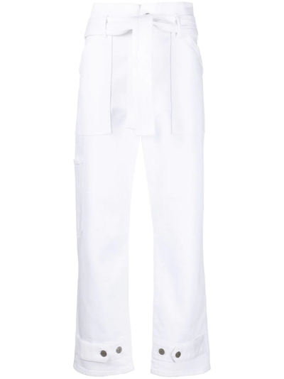 P.a.r.o.s.h Paperbag-waist Trousers In Weiss