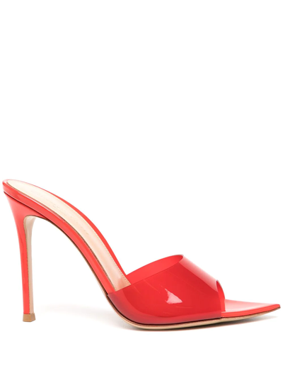 Gianvito Rossi Red Elle Transparent Sandals