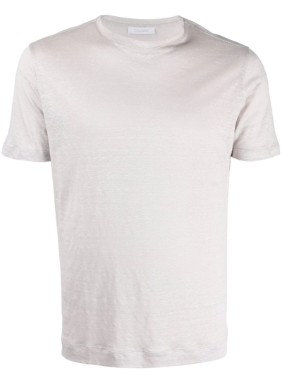 Cruciani Crew-neck Fitted T-shirt In Nude