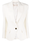 Alexandre Vauthier White Padded-shoulder Single-breasted Blazer In Weiss