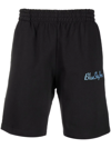 Blue Sky Inn Black Logo-embroidered Cotton Shorts In Schwarz
