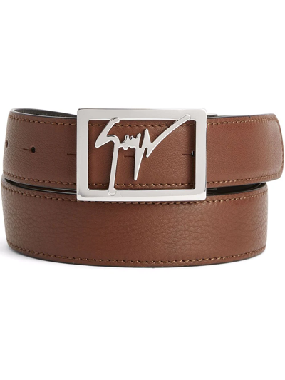 Giuseppe Zanotti Logo-buckle Belt In Braun