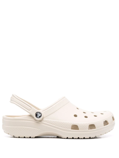 Crocs Perforated Detail Slides In White/gray