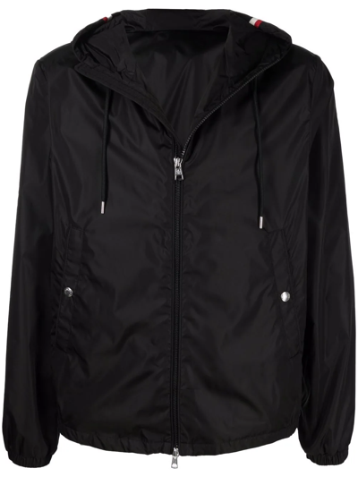 Moncler Grimpeurs Hooded Water Repellent Nylon Jacket In Black