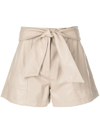 Jonathan Simkhai Mari Vegan Leather Tie Waist Short In Nude