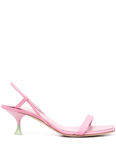 3juin Capri Sculpted-heel Sandals In Rosa Pastello