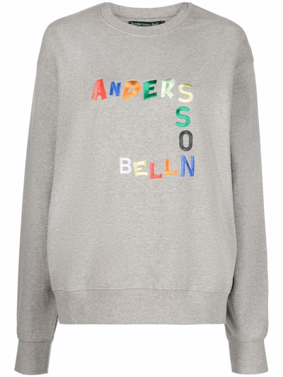 Andersson Bell Logo Embroidered Grey Sweatshirt