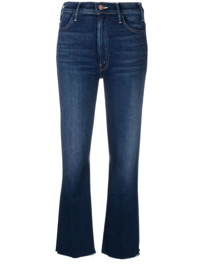 Mother The Hustler Cropped Jeans In Blau