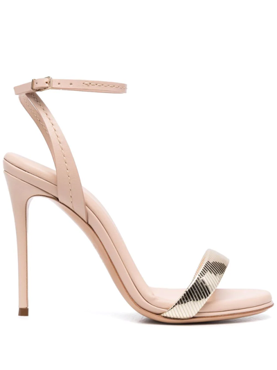 Casadei Crepe Pink Leather Julia Roma Sandals In Spiaggia Rosa And Dafne
