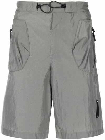 A-cold-wall* Metallic-effect Bermuda Shorts In Grey