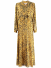 Diane Von Furstenberg Carter Belted Printed Chiffon Maxi Dress In Gelb