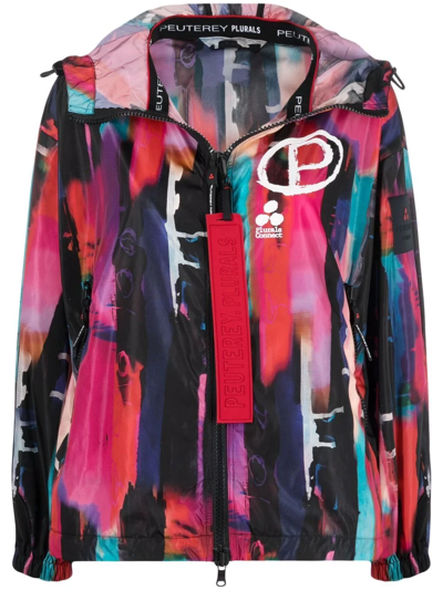 Peuterey Tie Dye-print Hooded Jacket In Schwarz