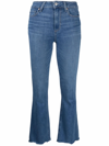 Paige Laurel High-waisted Flared Jeans In Blau