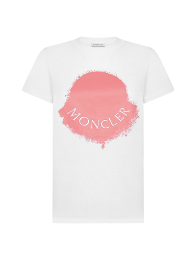 Moncler Cotton Jersey Logo T-shirt In White
