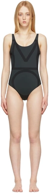 Totême Monogram Printed Recycled Swimsuit In Black