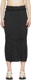 Totême Women's Crinkled Silk Midi Skirt In Black
