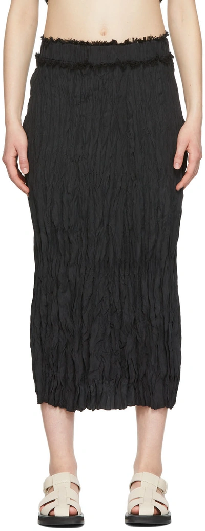 Totême Women's Crinkled Silk Midi Skirt In 200 Black