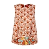 La Doublej La Scala Ventaglio-print Cotton-blend Top In Ventaglio