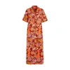 La Doublej Floral-print Maxi Bowling Dress In Taranta