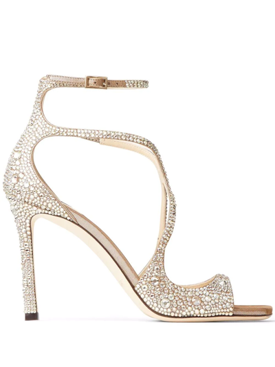 Jimmy Choo Anise Leather Flat Sandals In Gold