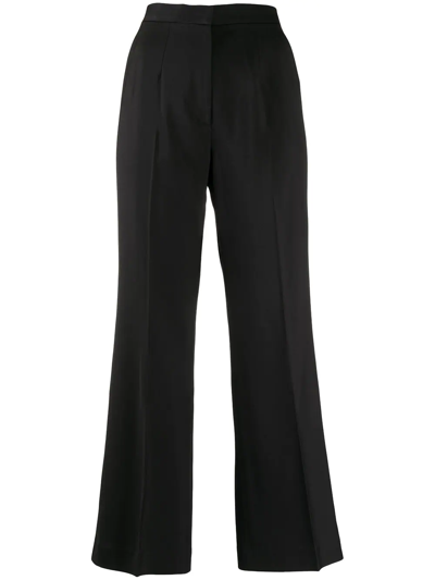 Goodious Cropped Boot-cut Trousers In Schwarz