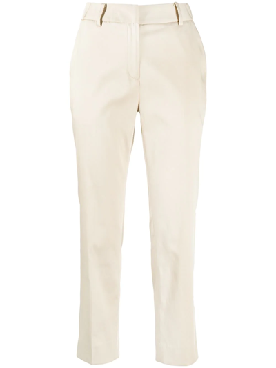 Goodious Cropped Tailored-cut Trousers In Braun