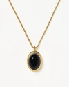 MISSOMA SAVI RIDGE OVAL GEMSTONE PENDANT NECKLACE 18CT GOLD PLATED VERMEIL/BLACK ONYX