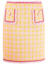 Moschino High-waisted Houndstooth Skirt In Gelb