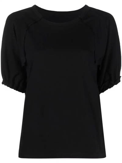 Yohji Yamamoto Puff-sleeve T-shirt In Schwarz