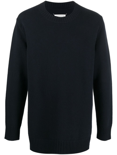 Maison Margiela Four-stitch Logo Jumper In Blue