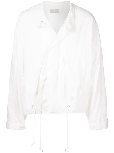 Bed J.w. Ford Cotton-silk Blend Asymmetric Jacket In Weiss