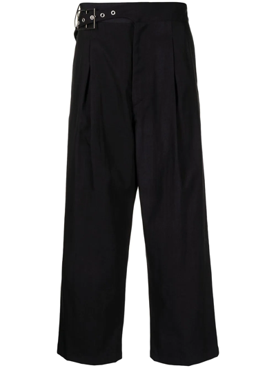 Bed J.w. Ford Asymmetric Tapered Cropped Trousers In Blau