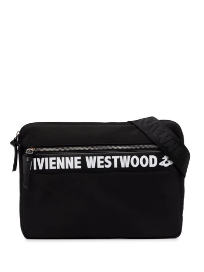 Vivienne Westwood Logo印花邮差包 In Schwarz