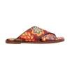 La Doublej Printed Crisscross Flat Sandals In Taranta