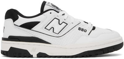 New Balance 550 Mesh-trimmed Leather Sneakers In White