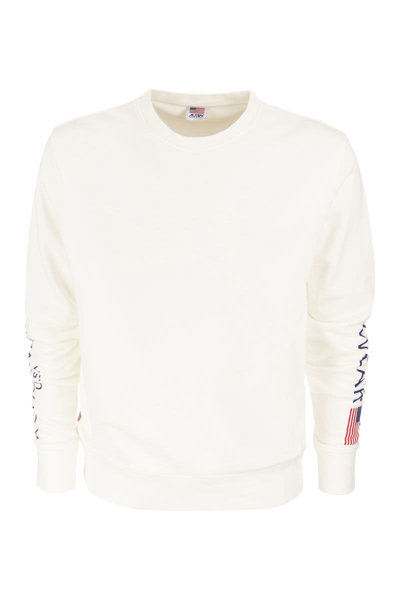 Autry Crew-neck Sweatshirt With Logos In White