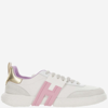 Hogan Sneakers 3r In Pelle Bianca Interno Lilla H Rosa In Rosa