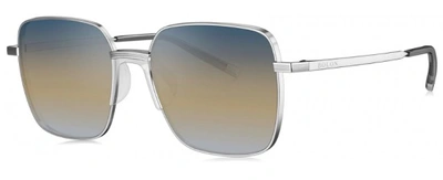 Bolon Grey Brown Gradient Square Unisex Sunglasses Bl1006 A90 55 In Brown,grey,silver Tone
