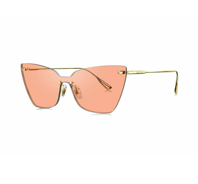 Bolon Nikky Translucent Orange Cat Eye Ladies Sunglasses Bl7080 B61 59 In Gold Tone,orange