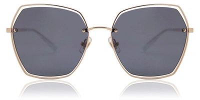 Bolon Lyla Grey Oversized Unisex Sunglasses Bl7085 C33 57 In Gold Tone,grey
