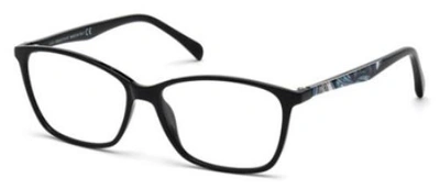 Emilio Pucci Transparent Rectangular Ladies Eyeglasses Ep5009 001 54 In Black