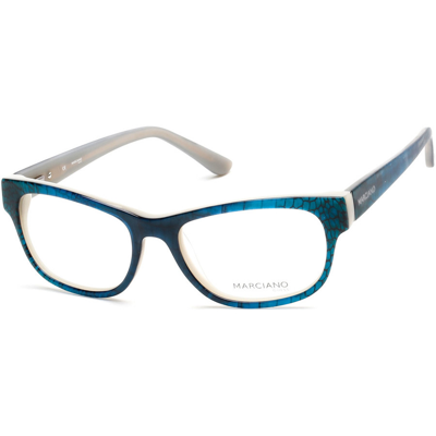 Guess By Marciano Ladies Blue Round Eyeglass Frames Gm026109253