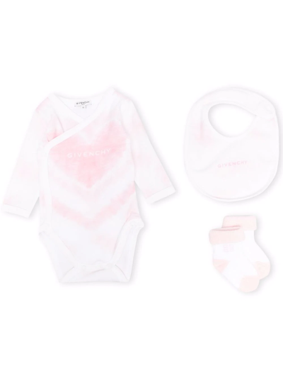 Givenchy Tie-dye Babygrow Set In White