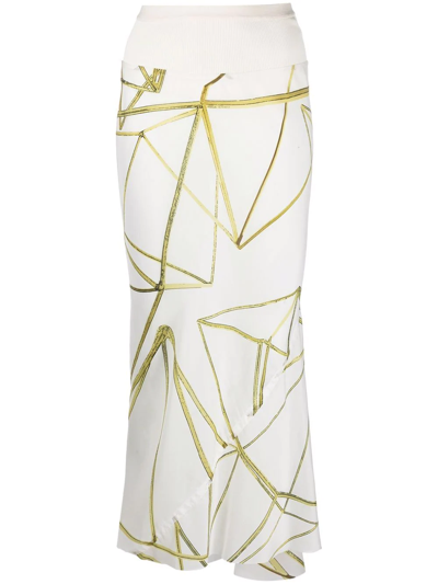 Rick Owens Bias Midi Skirt In Neutrals