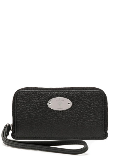 Mulberry Plaque Small Leather Coin Pouch In Black