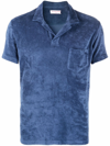 Orlebar Brown Terry Brand-tab Relaxed-fit Cotton Polo Shirt In Blue