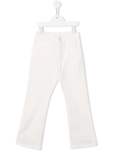 Douuod Teen Five-pocket Cotton Flared Trousers In White